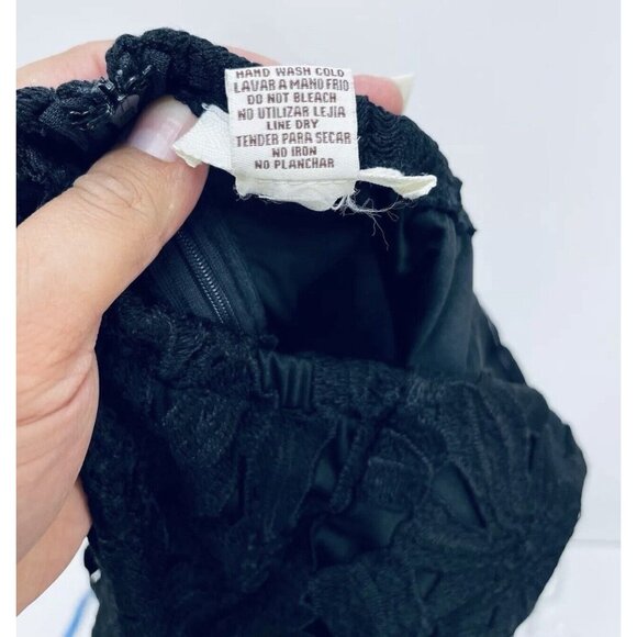 Sans Souci Women's Floral Lace Mini Dress Size Small Black Strapless New - Picture 5 of 11